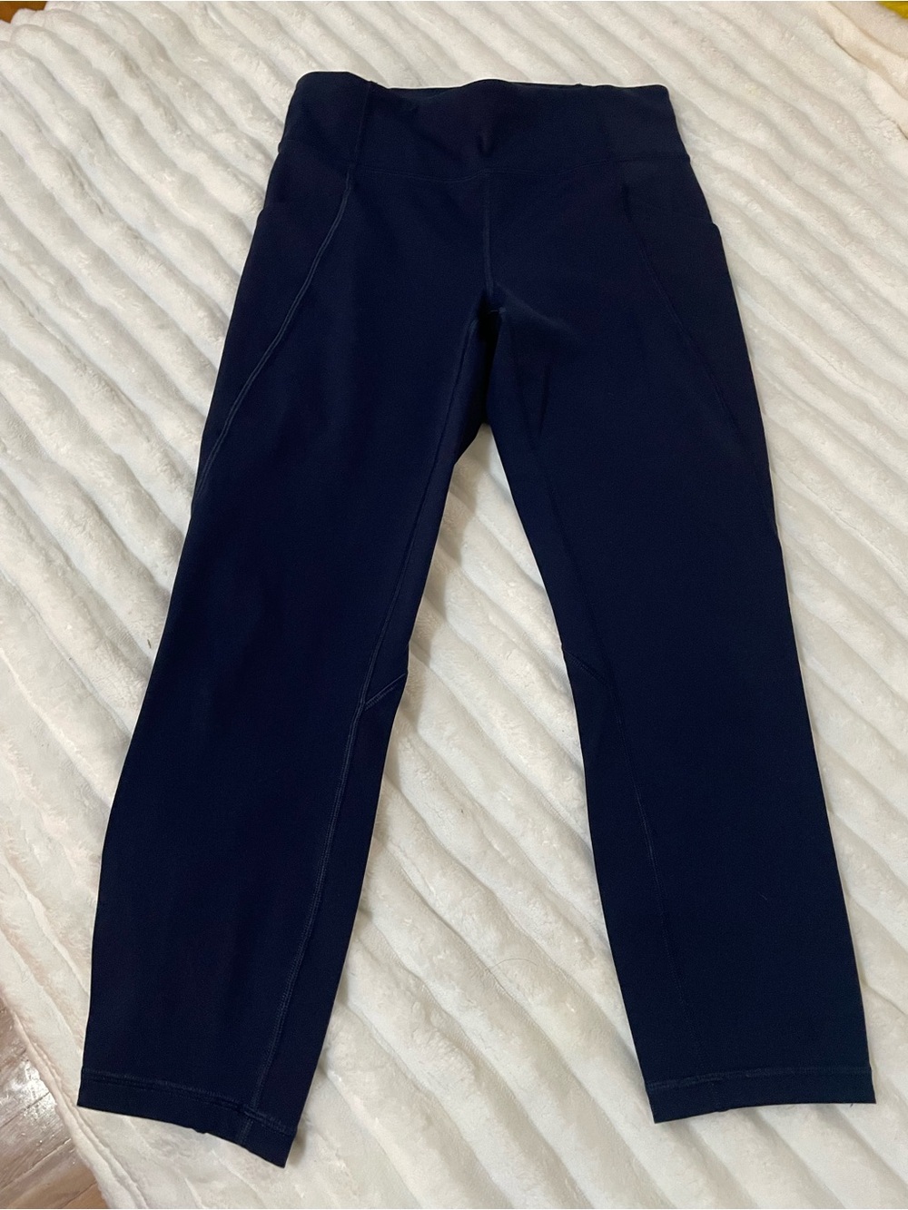 lululemon athletica Navy Seam-Detail Athletic Leggings